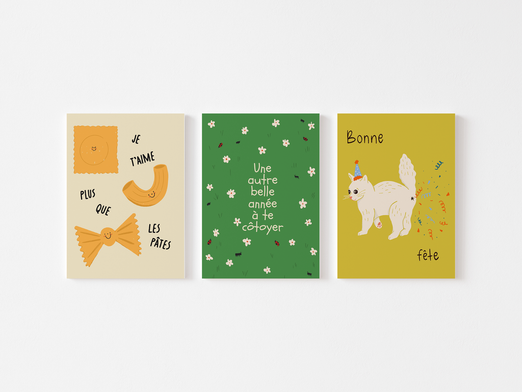 3 cartes au choix