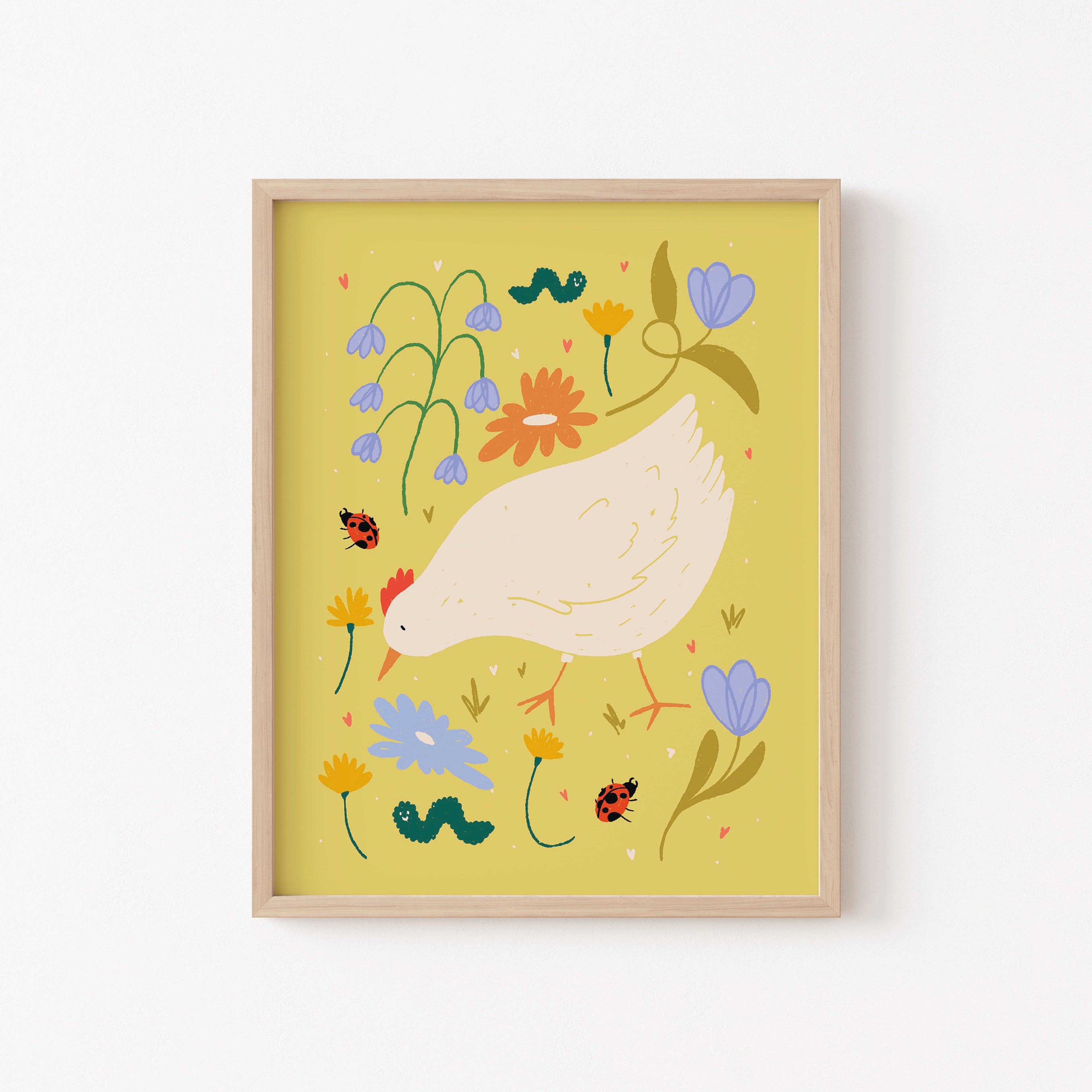 La poule dans les fleurs - 1 unité