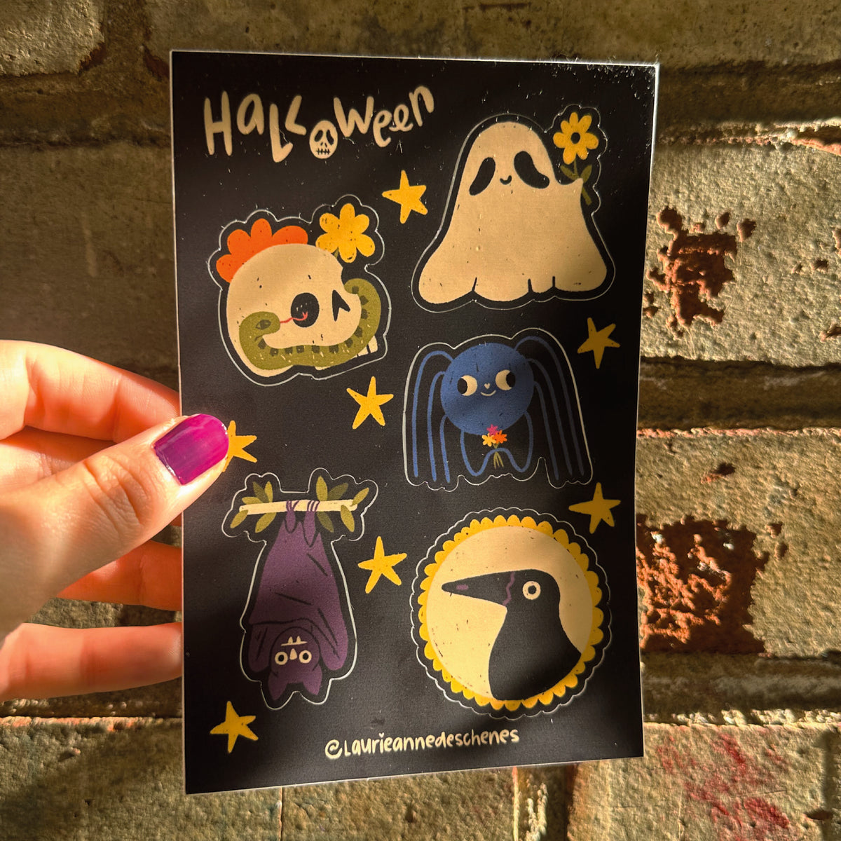 Feuille d'autocollant d'Halloween - Paquet de 6 feuilles